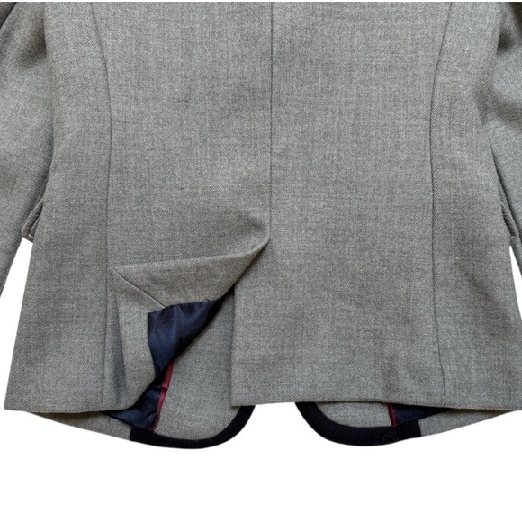 J.Crew Schoolboy Tipped Wool Blazer Academia Old Money Graphite Sz 4 Gray - Picture 8 of 12